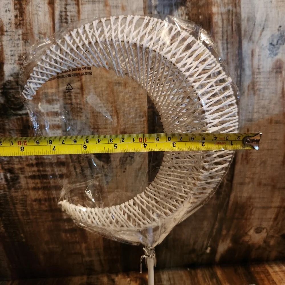 Celestial Decor Woven White Crescent Moon Table Lamp Whimsigoth Boho New Nursery